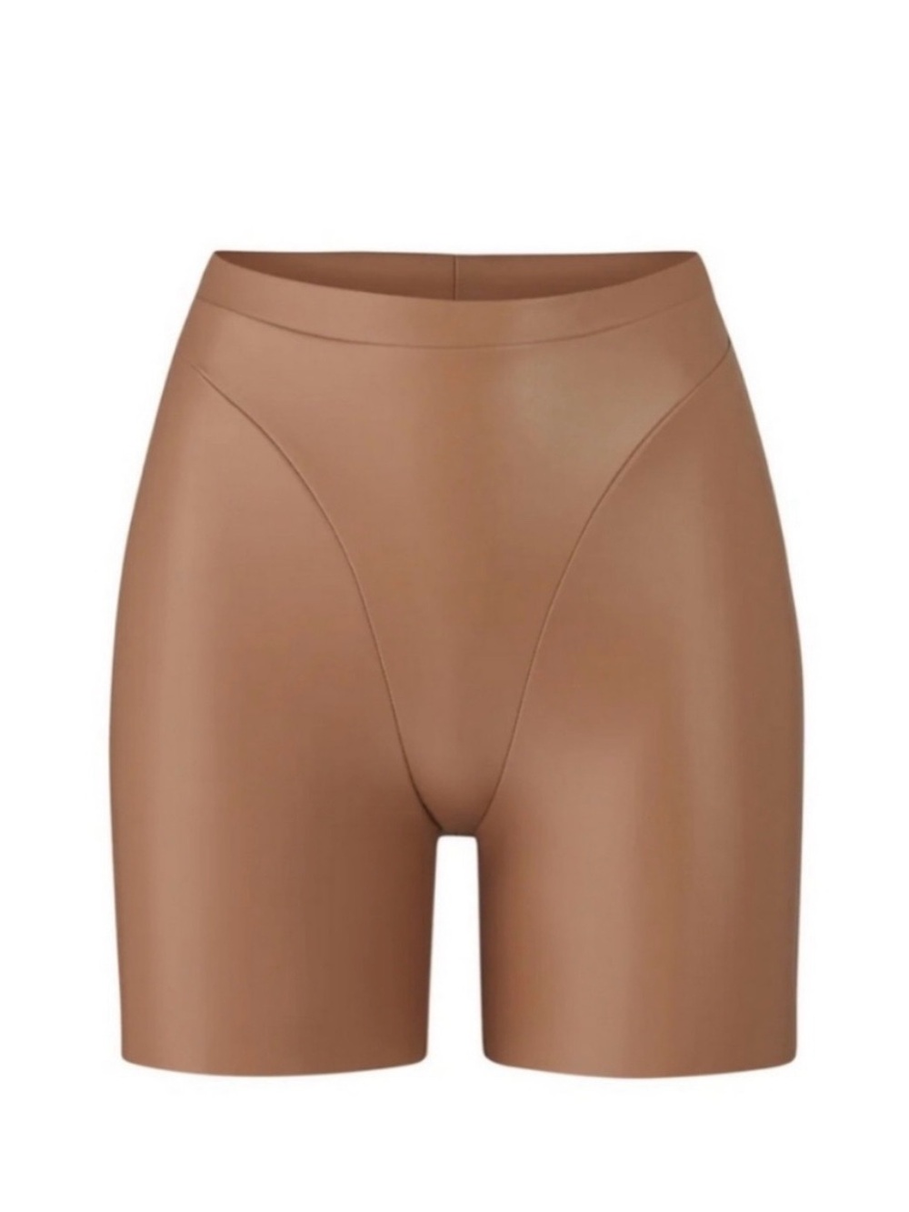 SKIMS Sculpting High-Rise Faux Leather Bike Shorts-Jasper Shade